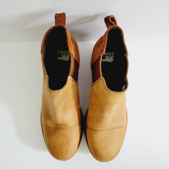 NEW Sorel Evie Brown Suede Hidden Wedge Waterproof Boots Size 10 - Picture 3 of 6